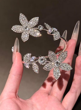【慕奈】缪斯女神~满钻闪锆花朵手链精致高级感开口手镯时尚手饰