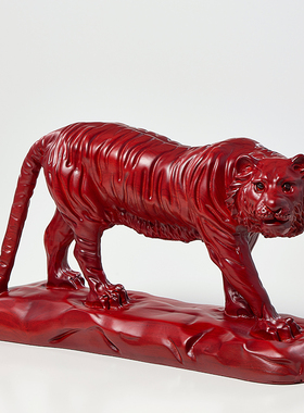 花梨木老虎摆件十二生肖吉祥物