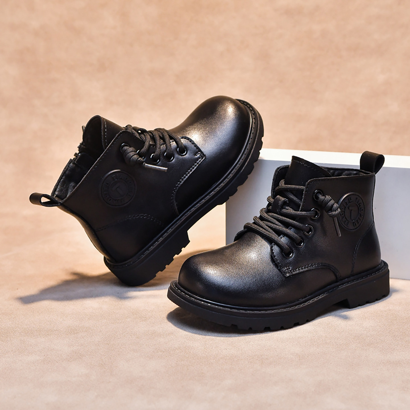 男童马丁靴2025秋冬新款男孩二棉小短靴软底防滑儿童真皮靴子,淘宝优惠券,粉丝福利购,淘宝优惠卷