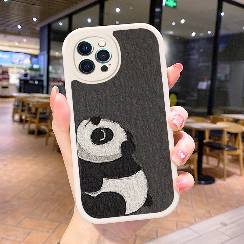 小羊皮熊猫适用一加acepro手机壳oppo一加ace竞速版aecpro新款acepor男一加1acepro女防摔高级潮牌挂绳小众 - 图0