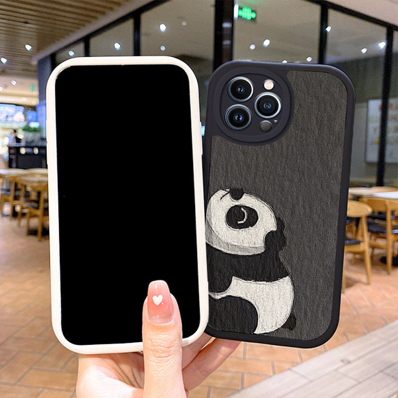 小羊皮熊猫适用一加acepro手机壳oppo一加ace竞速版aecpro新款acepor男一加1acepro女防摔高级潮牌挂绳小众 - 图1