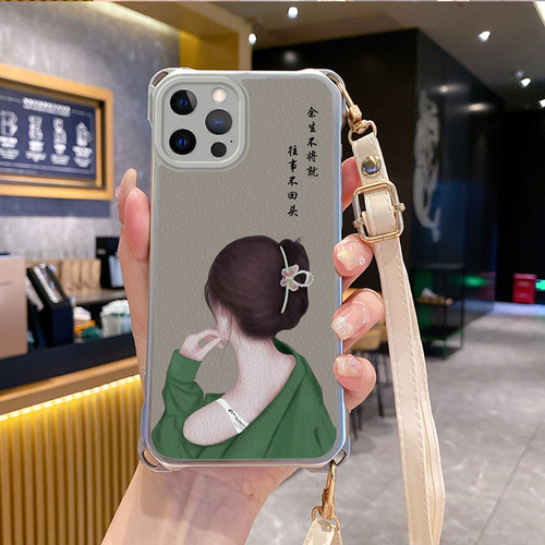 女孩适用苹果16promax手机壳斜跨挂绳防摔iphone12pro新款ihpnoe11e套13网红15plus xs女17air14x7xr潮8xsmax - 图1
