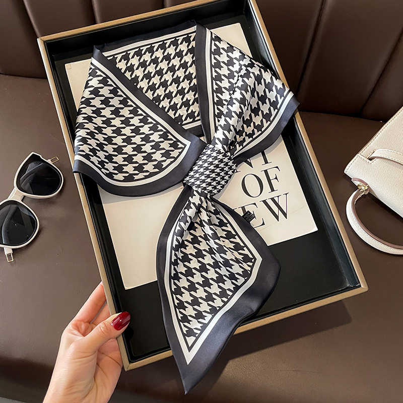 春秋新款小长条丝巾女免打结懒人薄款窄丝巾飘带护颈围巾双层领巾,淘宝优惠券,粉丝福利购,淘宝优惠卷