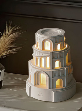 蒙德奇原创巴别塔小夜灯建筑摆件石膏氛围香薰闺蜜纪念礼品结婚