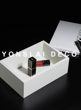 现代极简黑白木质收纳首饰盒摆件样板间卧室衣帽间梳妆台装饰品