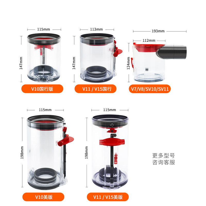 适配戴森吸尘器配件集尘桶V7/V8/SV10/SV11垃圾V10/V11/V15灰尘桶,淘宝优惠券,粉丝福利购,淘宝优惠卷