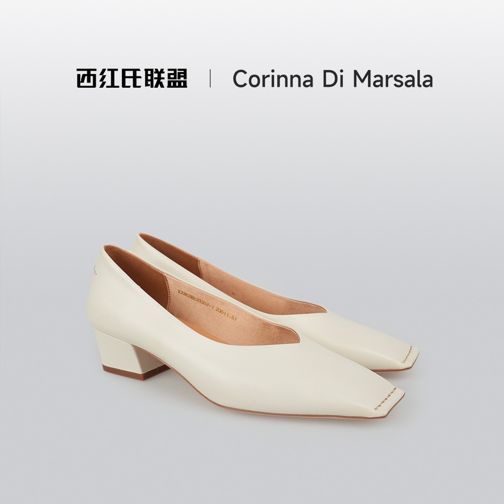 【大壮•西红氏】外胎牛皮内里真丝单鞋X2262RE93357-1跟高4cm - 图0