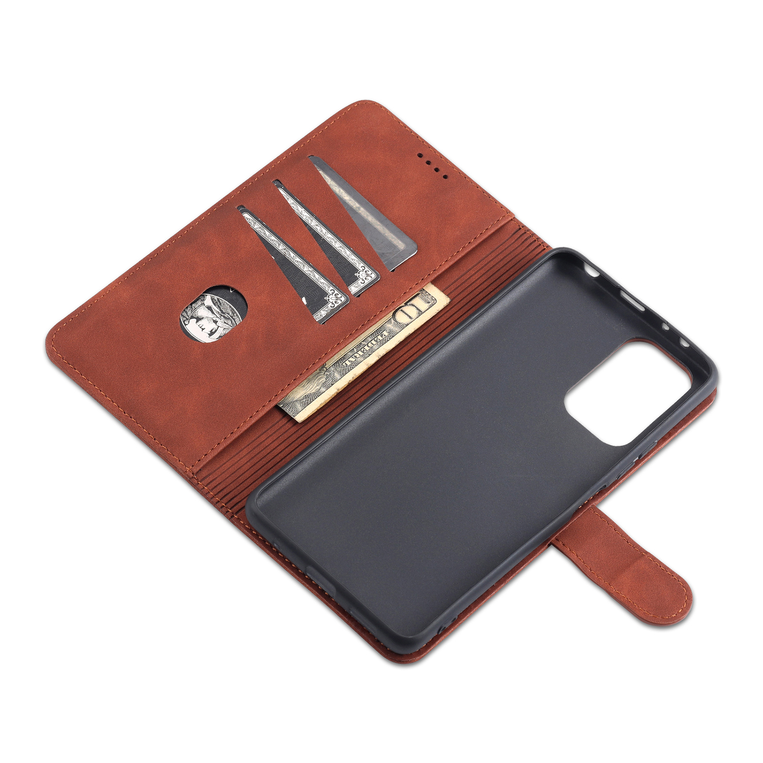 适用小米M2101K6G手机壳双面防摔Note10Pro4G翻盖皮套全包M2101K6G外壳硅胶卡包带扣搭折叠支架式钱包款DD - 图1