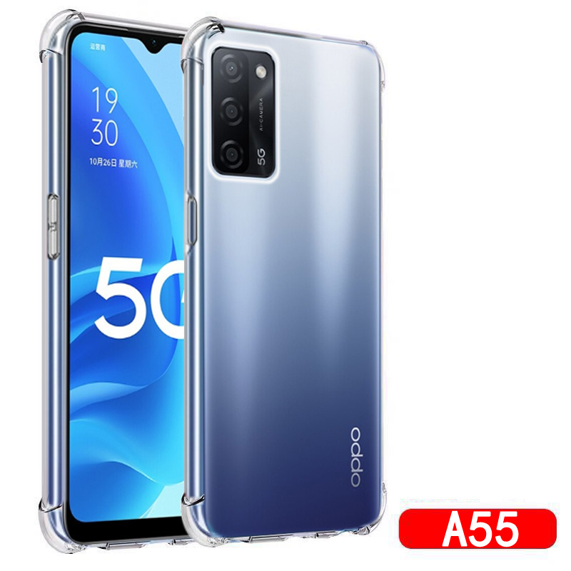 OPPO A55 5G手机壳oppoa55气囊防摔a555g0pp0ppo保护套oppora外壳全包opa0ppoa55opopa四角加厚男女款透明 - 图0