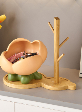 奶油风郁金香桌面收纳盒