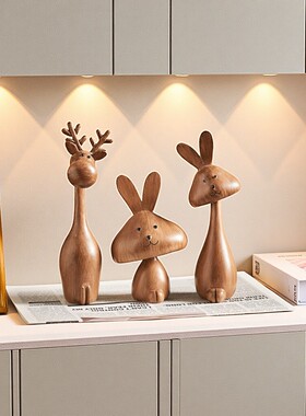 中古风摆件【一鹿两兔】