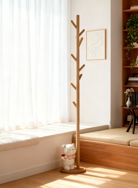 简约原木树形多挂钩衣帽架摆件