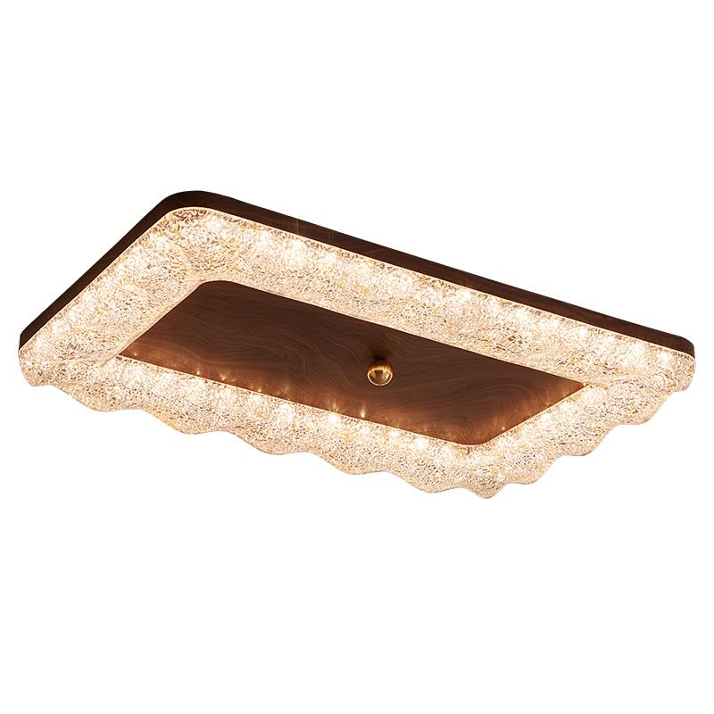 意式极简客厅吸顶灯中古风金箔树脂轻奢长方形高端护眼大厅灯卧室 - 图3