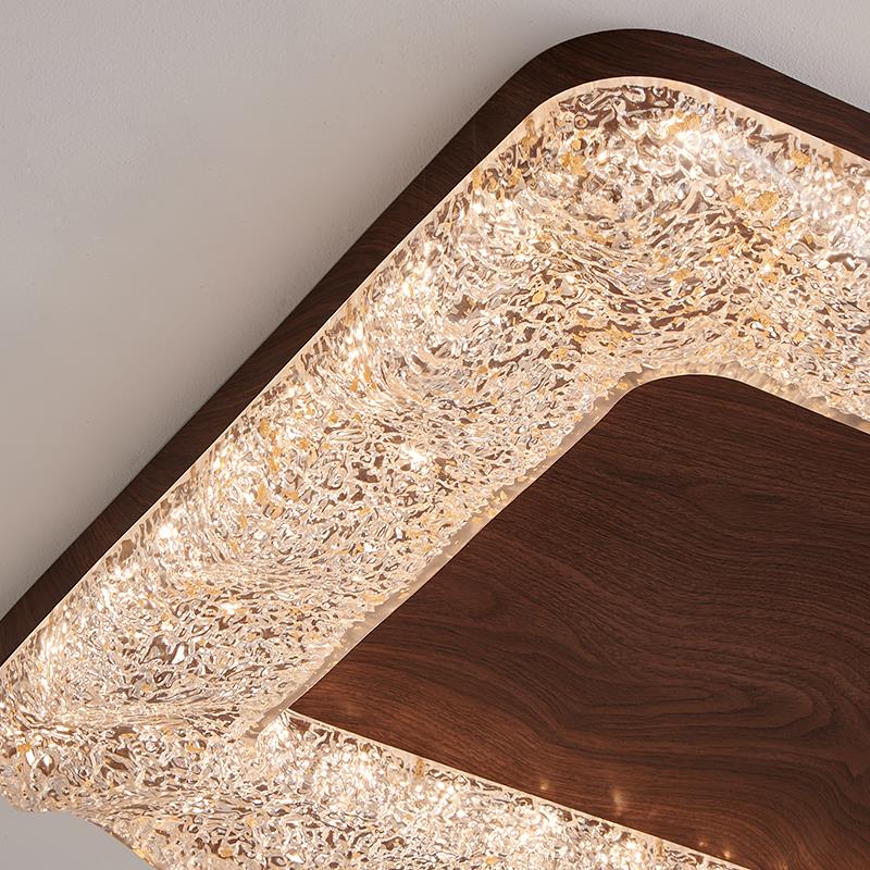 意式极简客厅吸顶灯中古风金箔树脂轻奢长方形高端护眼大厅灯卧室 - 图2