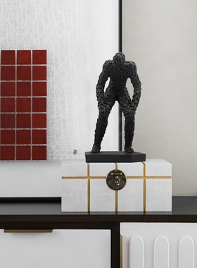 轻奢风抽象人物雕塑售楼处小摆件