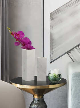 新中式风大理石纹花瓶软装饰品