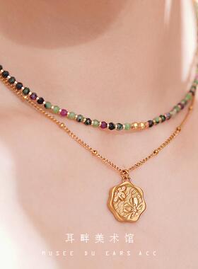 B金色腊梅花印记桃花项链