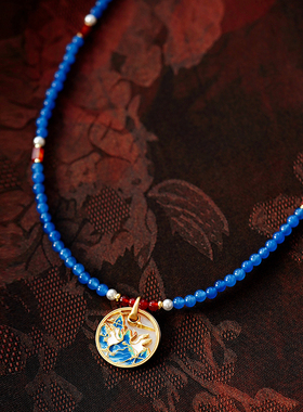 A青山仙鹤国风新中式项链女