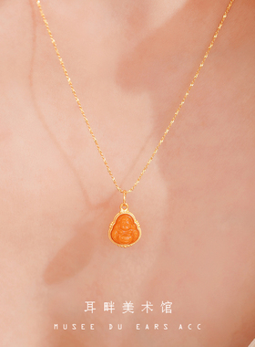 A蜜蜡弥勒小佛公项链女款