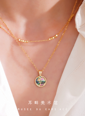 B法式玫瑰花鲍鱼贝项链女2026新