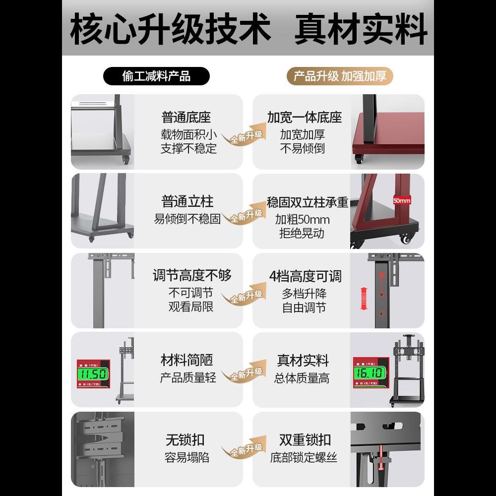 电视支架可移动显示器落地推车升降小米海信通用一体机带轮挂架子