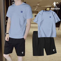 China Jordan Leisure Sports Suit Mens Summer Youth Casual T-shirt Shorts Breathable Running Two Sets