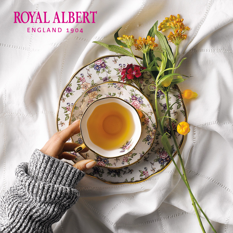 Royal Albert阿尔伯特百年系列英式骨瓷茶杯咖啡杯碟三件套装礼盒 - 图1