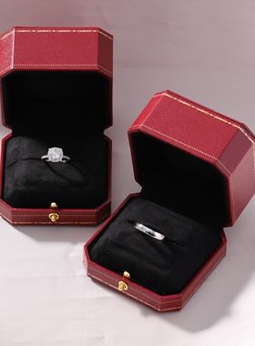 轻奢小众仿真对戒假钻戒男女结婚用的活口戒指求婚订婚礼仪式道具