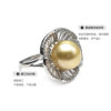 Queen of Pearls Saltwater Pearl Ring Women's S925 Silver 11-12mm Saltwater Gold Pearl Ring
