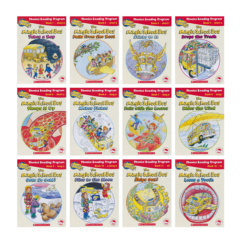 神奇校车英文版自然拼读全套装12册可点读童书the Magic School Bus Phonics Fun Set 儿童英文绘本原版reading buddy pen点读笔