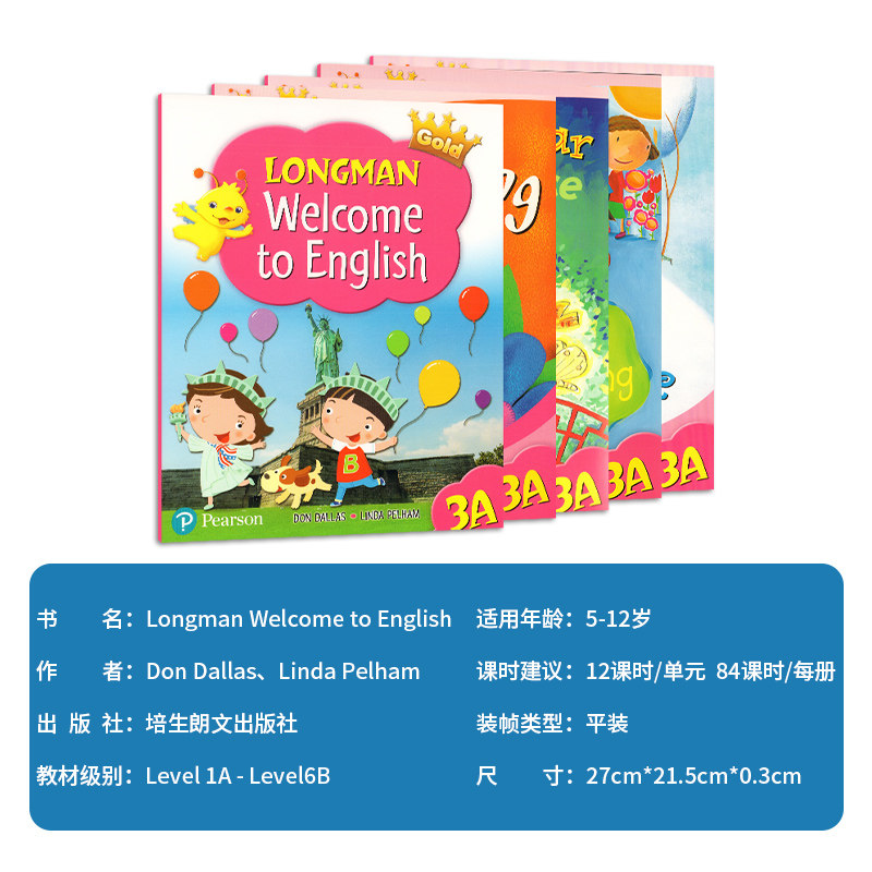 香港朗文少儿英语教材Longman Welcome to English 3AB小学生课本听力语法读写综合练习册套装5本六年级上学期英文原版图书电子版
