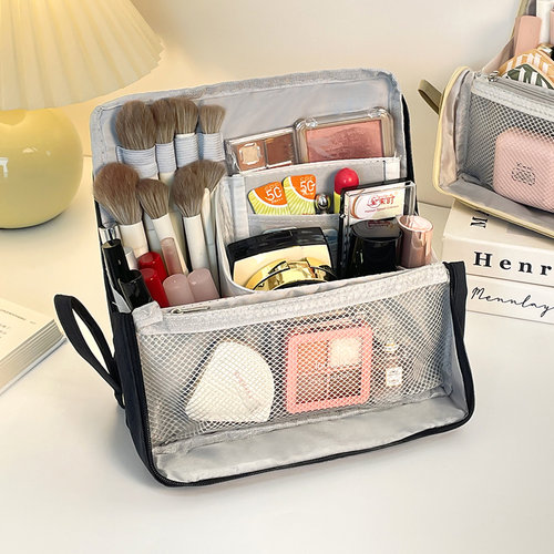 化妆包立式分区大容量刷子化妆品收纳包2025新款旅行便携洗漱包 - 图0