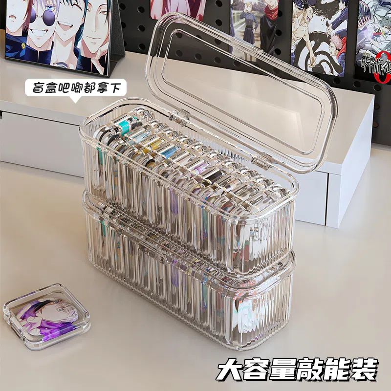 谷子收纳盒透明亚克力徽章5875mm单个保护壳套桌面周边吧唧展示架 - 图3