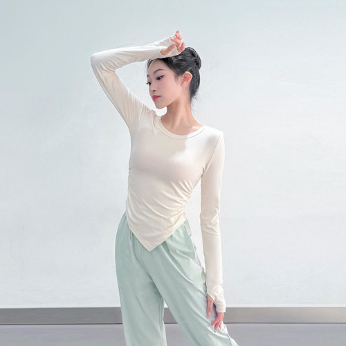 舞蹈练功服上衣女中国古典舞现代舞服装春夏新款短长袖形体舞蹈服 - 图0