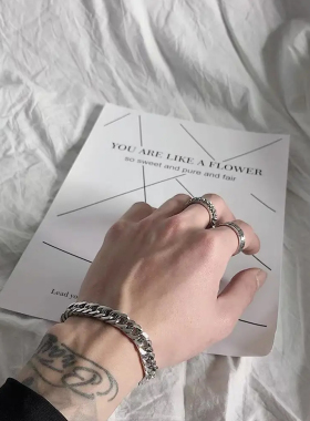 钛钢经典款古巴手链男士潮流