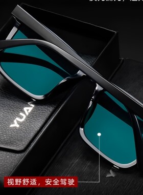 高级墨镜太阳眼镜男款2025新款防紫外线开车专用偏光钓鱼方框大脸