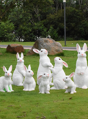 仿真户外兔子造景卡通