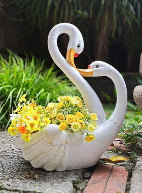 天鹅可种植多肉盆栽园艺布置户外