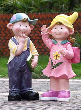 卡通读书学校商场景观人物雕塑