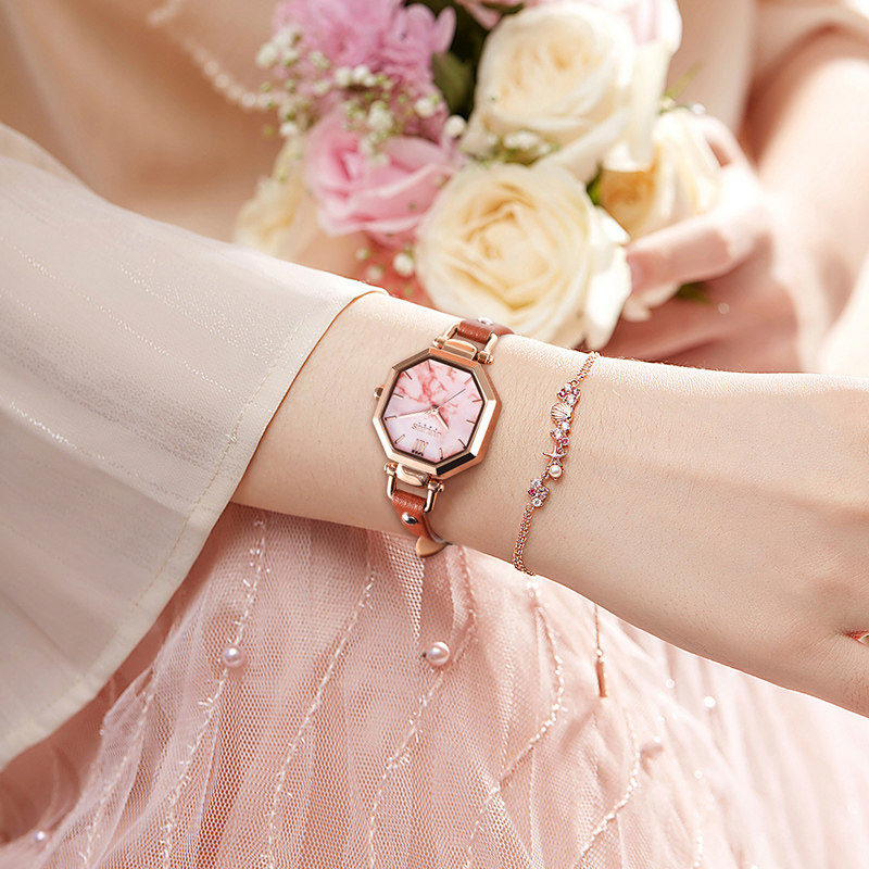 聚利时女菱形皮带复古潮流学生 iynmy伊研美国产腕表