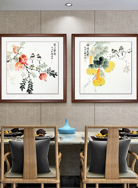 手绘真迹沙发背景墙卧室餐厅国画