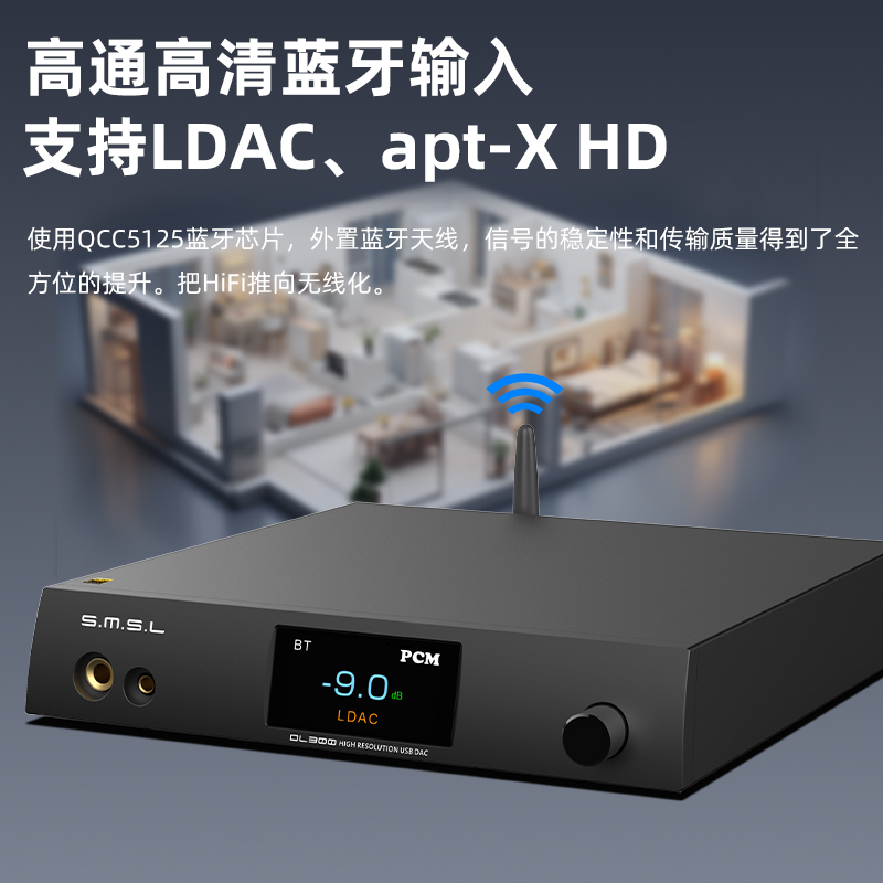 SMSL双木三林DL300发烧hifi音频 AK4499EX蓝牙解码器 DAC耳放-图2