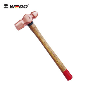 WEDO维度厂家紫铜木柄奶头锤铜合金锤子圆头锤铜榔头CO2205B-1008