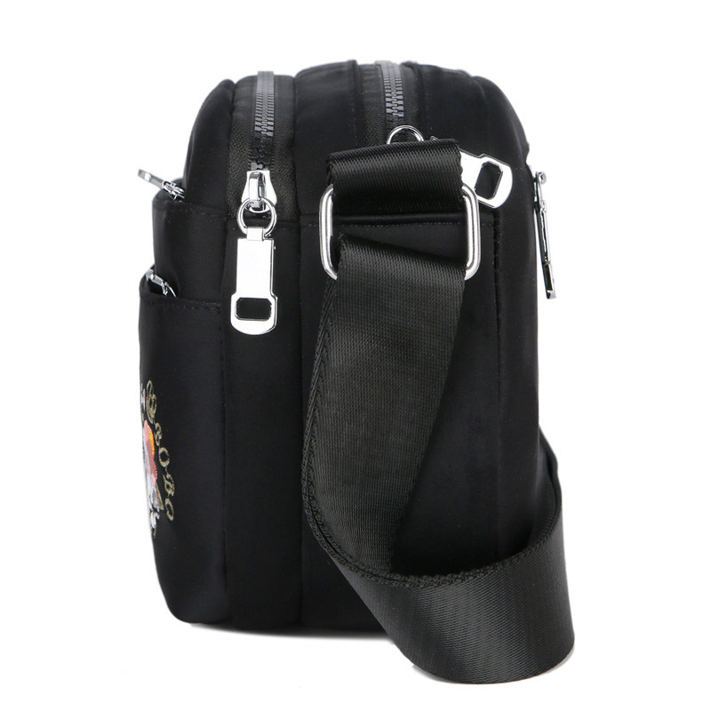 尼龙女绣花包新款妈妈包休闲斜挎包 卓戈女士包袋