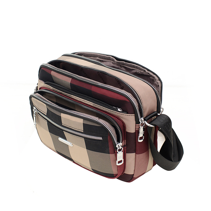 牛津布包2023新款条纹格子包斜挎包 卓戈女士包袋