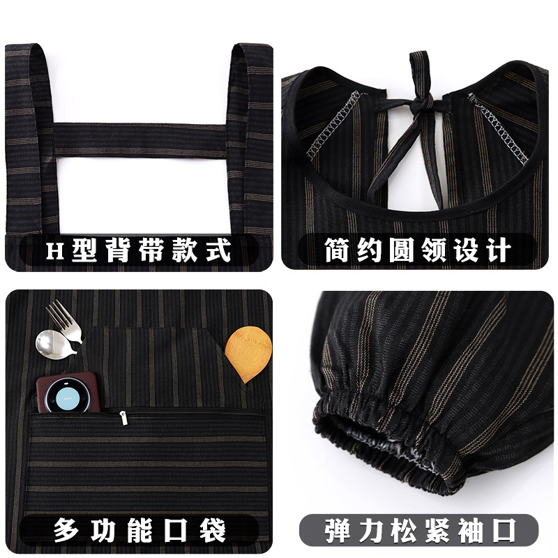 新款防污透气长袖围裙家用厨房成人外穿上班罩衣餐饮护衣工作服女 - 图1