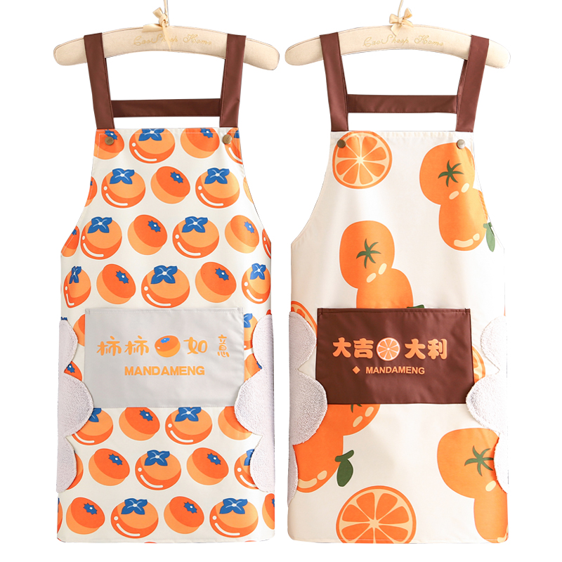 新款韩版围裙女家用厨房做饭防水防油时尚工作服logo定制围腰男士-图3