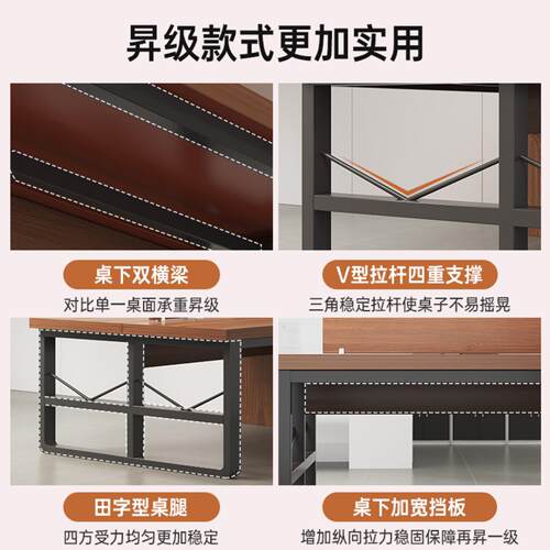 职员电脑办公桌椅组合简约双人员工双人位桌椅工作桌电脑桌工位桌 - 图1