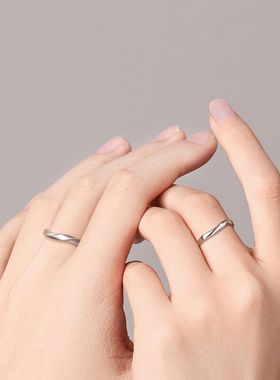 s999足银莫比乌斯环情侣戒指男女对戒ins小众设计情侣款简约指环
