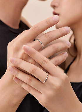 s925纯银莫比乌斯环情侣对戒轻奢小众设计感戒指生日礼物送男女友